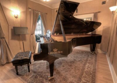 Number 9's beautiful Piano room. Perfect for recording piano.
